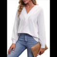 thumbnail image 2 of Camisetas de Larga para Mujer, Camisetas Informales con Cuello en V, Cómodas, Básicas y Suaves L, 2 of 10