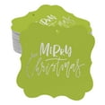 thumbnail image 1 of Inkdotpot Pack Of 50 Merry Christmas Paper Tags DIY Craft Bracket Shape Real Silver Foil Hang Tags, 1 of 7