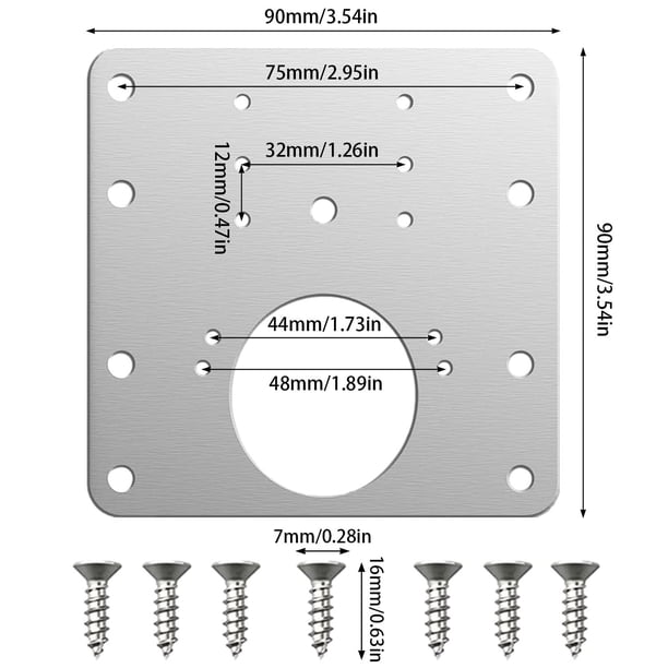 8 Piezas Placa Reparación Bisagras - Acero Inoxidable Con Tornillos, Para Arreglar Bisagras De Puertas De Cocina, Armarios Y Muebles De Madera