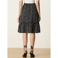 thumbnail image 4 of DARING DIVA Women's Flowy Ruffle Hem Tiered Floral Midi Skirt XS Black Floral, 4 of 6