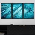 thumbnail image 3 of wall26 Framed Canvas Print Wall Art Set Blue Azure Pastel Paint Strokes Abstract Shapes Illustrations Modern Art Bohemian Decorative Multicolor for Living Room, Bedroom, Office - 16"x24"x3, 3 of 5