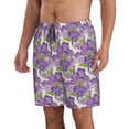 thumbnail image 2 of Naloa Violets Flowers Men's Beach Shorts, Surfing shorts, Swim trunks, Quick Dry Swim Trunks for Surfing Beach Fun - Large, 2 of 9