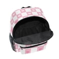 thumbnail image 6 of FORMRS School Backpack with Front Zippered Pocket 12" Student Travel Daypack, Pink Checkered Heart, 6 of 6