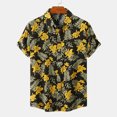 thumbnail image 2 of Hombres Casual Botones Playa Sin posicionamiento Estampado floral Turndown Camisa de manga corta Blusa Pompotops oipoqjl49076, 2 of 9