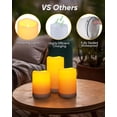thumbnail image 5 of Homemory Solar Flameless Pillar Candles, Outdoor Waterproof, Dusk to Dawn, Rechargeable, Set of 3, 5 of 7