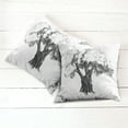thumbnail image 6 of Ambesonne Tree Throw Pillow Cover 2 Pack, Olive Tree Retro Nature, 18", Black White, 6 of 7