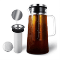thumbnail image 3 of Cold Brew Coffee Maker 36OZ Glass & Stainless Steel Iced Pitcher with Handle and Double ywm58, 3 of 8