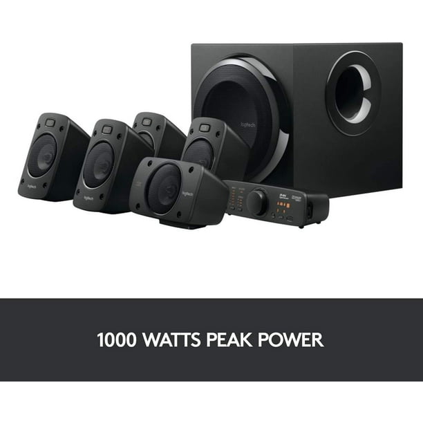 Sanktion kæmpe stor drikke Logitech Z906 5.1 Surround Sound Speaker System - THX, Dolby Digital and  DTS Digital Certified - Black - Walmart.com