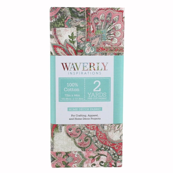 Waverly Inspirations 2 Yard Cut 100% Cotton Print Fabric, Pastel, 45" Wide, Home Decor Projects & Sewing