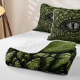 thumbnail image 4 of Homewish Dragon Eye Quilt Full,Black Green Full Bedspread Sets,3pcs, 4 of 7