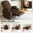 thumbnail image 3 of Furmax 360° Swivel Rocking Chair Power Massage Recliner With nursing Needs Oversized Furniture For Living Room,Brown, 3 of 7