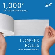 Scott Professional 100% Recycled Fiber High-Capacity Jumbo Roll Toilet Paper, Bulk (67805), 2-Ply, Septic Safe, White, Non-Perforated (12 Rolls at 1,000' Each, 12,000'/Case)