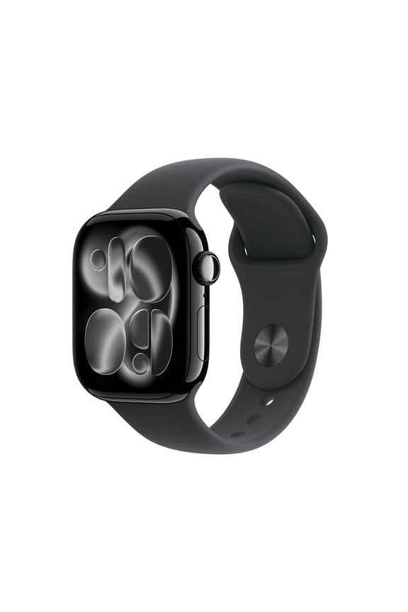 Open Box Apple Watch Series 11 [GPS 42mm] Smartwatch with Jet Black Aluminum Case with Black Sport Band - M/L