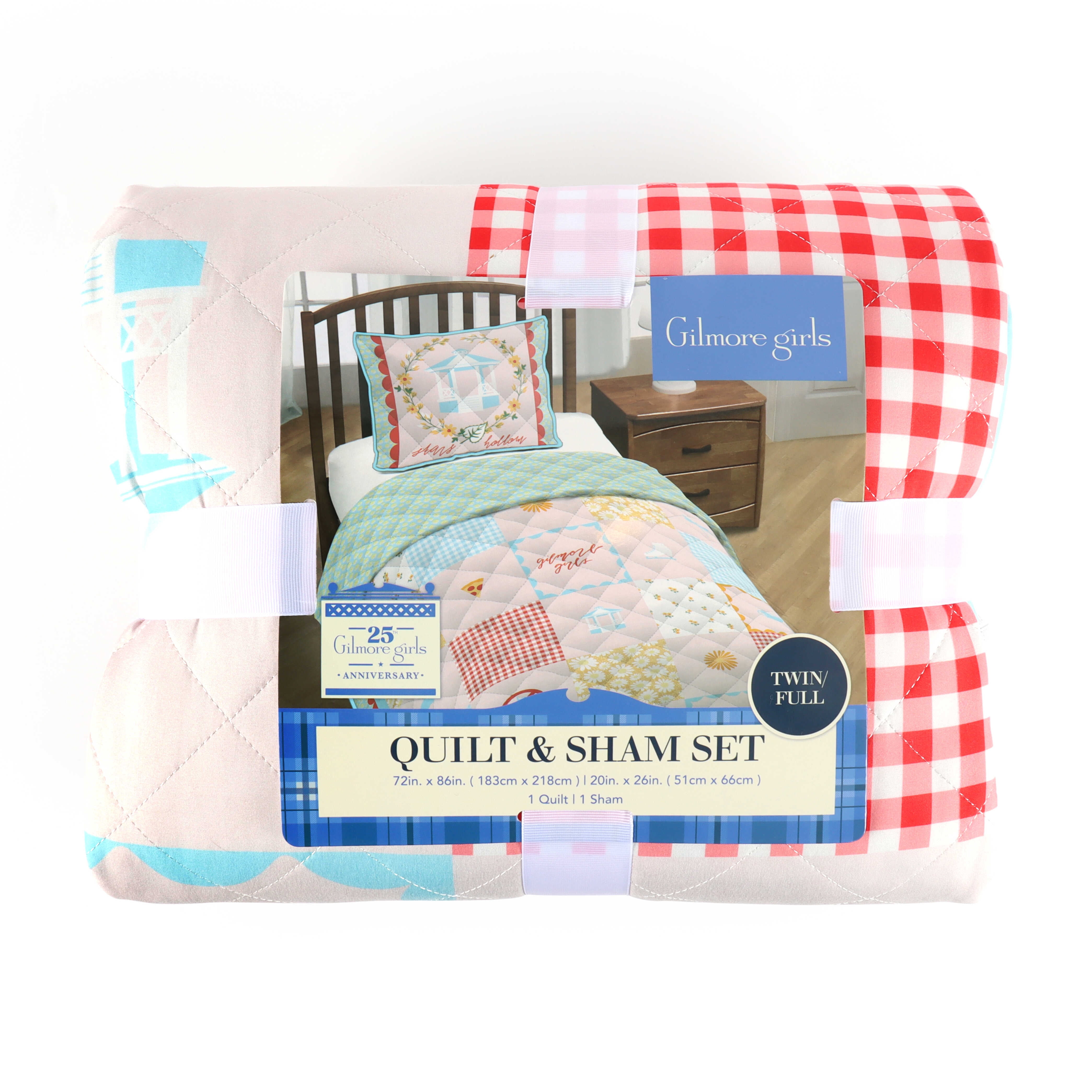 Gilmore Girls Cozy Patchwork 2 Piece Quilt & Sham Bedding Set, Twin/Full Size