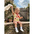 thumbnail image 4 of BemeyourBBs Newborn Baby Boys Crawfish Outfits Lobster Romper Short Sleeve Button Down Collar Crayfish Food Print Jumpsuit Cute Infant Summer Clothes, 4 of 9