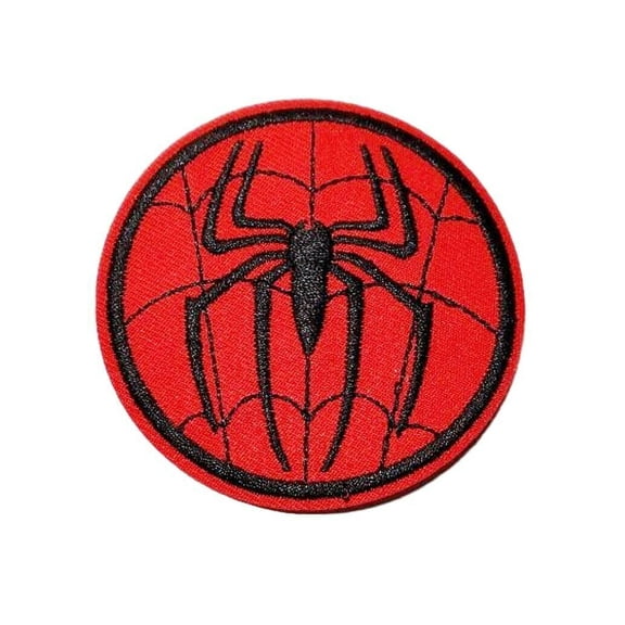 Spiderman Spider Logo 2.75 Inches in Diameter Embroidered Iron On Patch