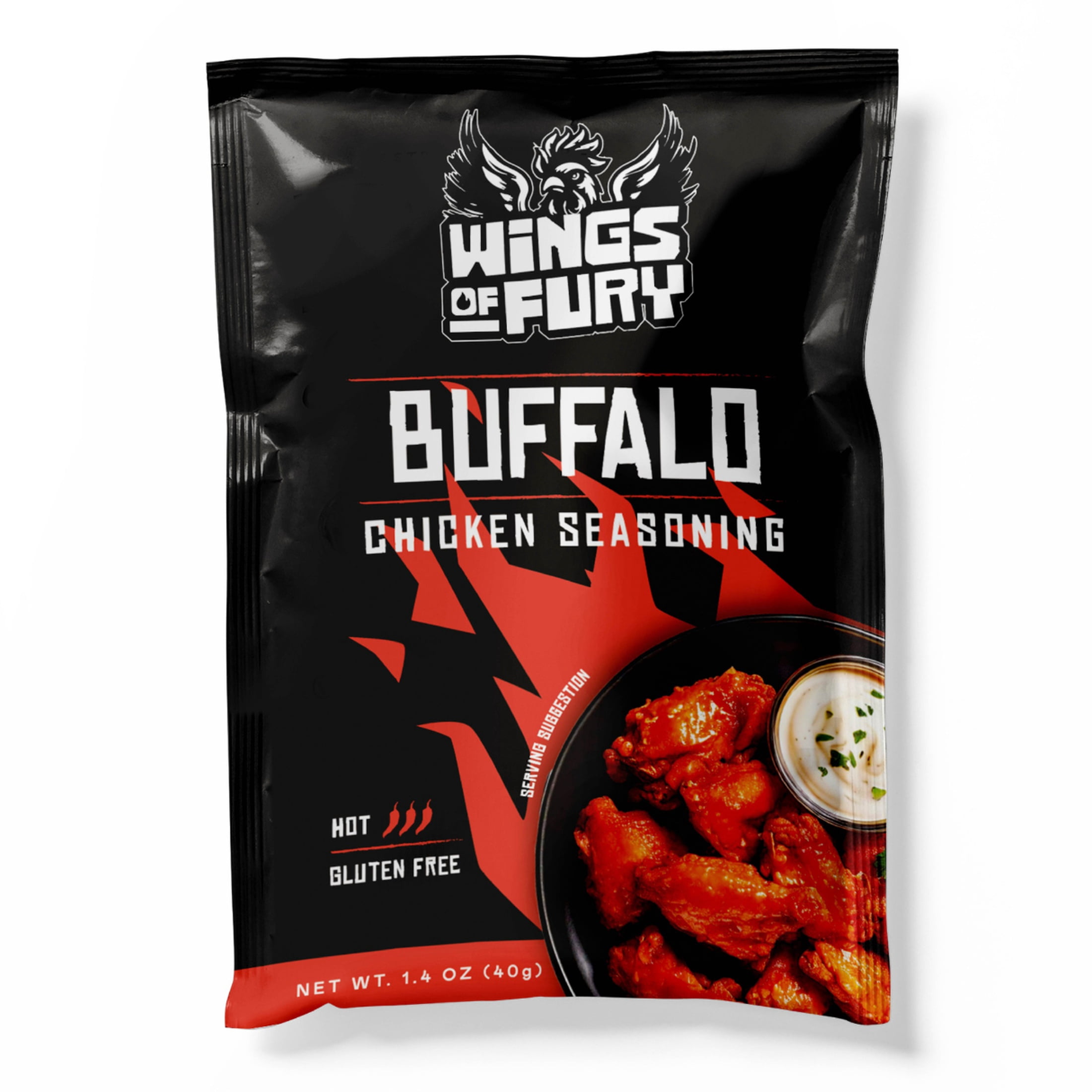 (7 pack) Wings of Fury Buffalo Chicken Seasoning Mix, 1.4 oz. Packet (Shelf Stable)