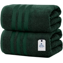 Dan River Bath Sheet 2 pack 35x70 in Quick Drying Oversized Soft Absorbent Cotton Towel - Hunter Green