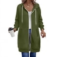 thumbnail image 2 of Long Hoodies for Women Fashion 2026 Full Zip Up Oversized Fleece Lightweight Casual Fall Jacket Coat with Pocket, 2 of 8