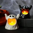 thumbnail image 7 of Taotanxi Halloween Festive Flameless Candle Decor Ghost Figural LED Candle (Black) 3.14" x 3.14" x2.95" Real Wax Moving Flame Battery Operated Timer, 7 of 7