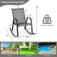 thumbnail image 3 of Gymax 2pcs Patio Rocking Chair Heavy-Duty Metal Rocker Outdoor Anti-Slip Gray, 3 of 8