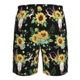 thumbnail image 6 of Kdxio Sunflower Skull Boho Pattern Mens Casual Shorts - Drawstring Summer Beach Sports Shorts for Men, 6 of 9