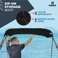 thumbnail image 6 of KNOX Universal 2 Bow Bimini Top Replacement Canvas, 600D Boat Canopy Sun Shade Cover with Storage Boot, Fits Most Small Boats & Inflatable Boats, No Frame Kit, 63" L x 39"-55" W (Black), 6 of 7