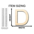 thumbnail image 2 of Unfinished Wood Arial Letter D Shape - Craft - up to 46" DIY 30" / 3/4", 2 of 3