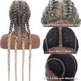 thumbnail image 2 of SEGO 35" Extra Long 100% Hand Braided 360 Swiss Lace Front Light Brown Double Dutch Braided Wigs with Baby Hair for Women Heat Resistant Lightweight Synthetic Cornrow Braids Twisted Braids Wig, 2 of 8