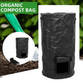 Collapsible Garden Compost Bag with Lid Waste Sacks Composter 15 Gallon