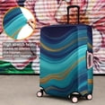 thumbnail image 4 of Blue Gold Marble Pattern Luggage Cover Fashion Suitcase Cover Baggage Covers Fit 25-28 Inch Luggage (Go Travel), 4 of 5