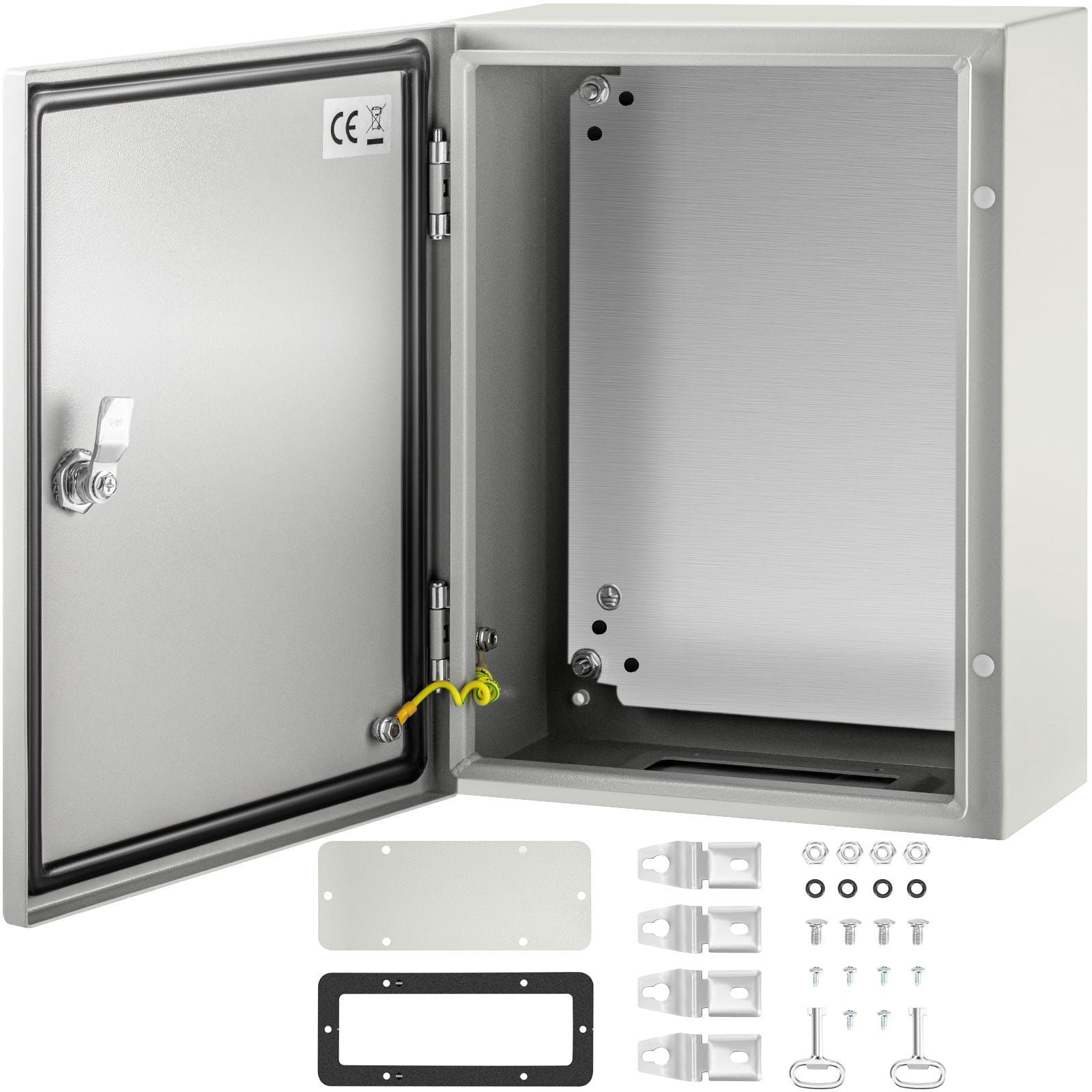 16 x 12 x 6 Carbon Steel Electrical Box, Detachable, IP66 Waterproof Grade, Reinforced Lock & Hinge, IP66 Waterproof & Dust Resistant, for outdoor indoor electrical wiring and equipment protection