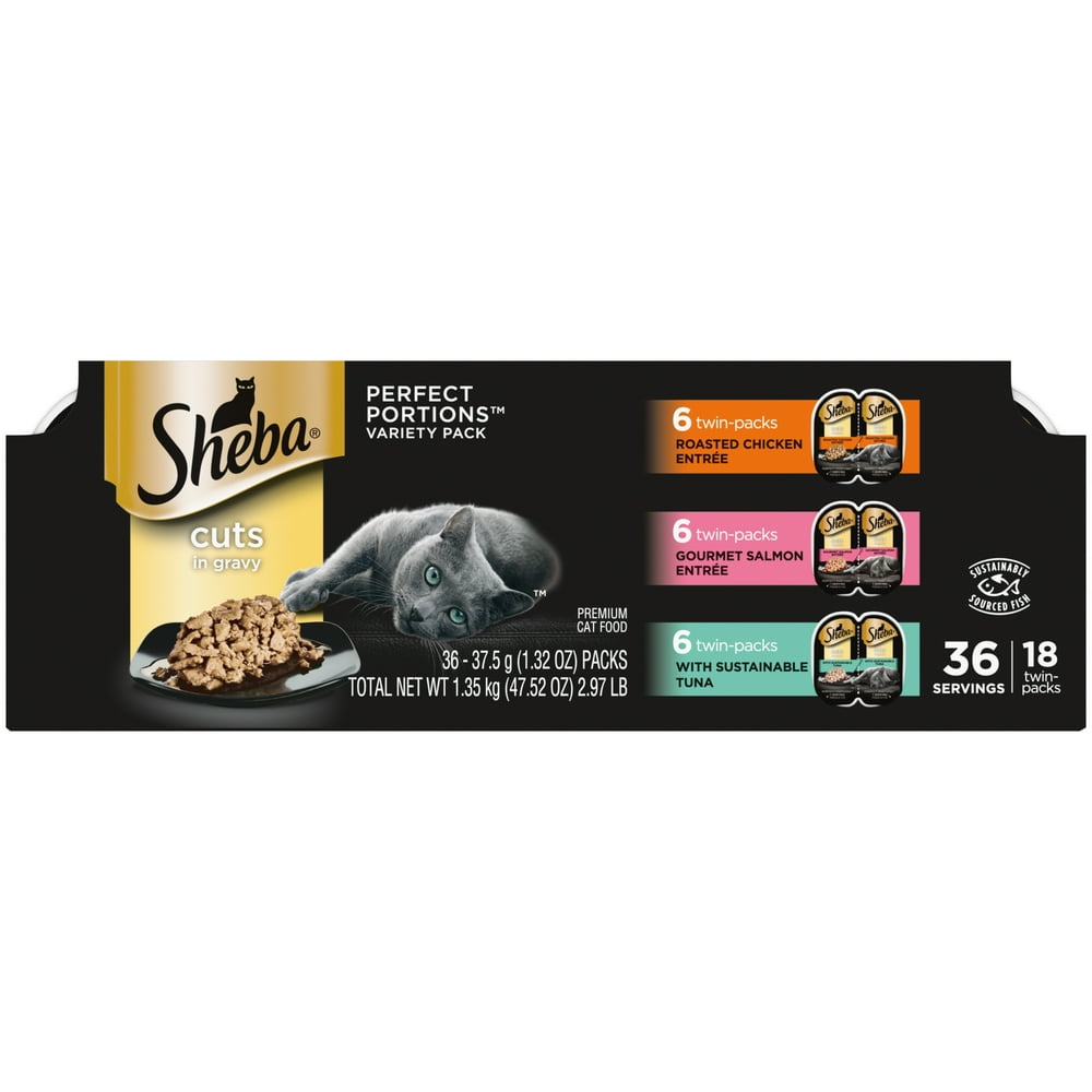 SHEBA Wet Cat Food Cuts in Gravy Variety Pack, With Sustainable Tuna
