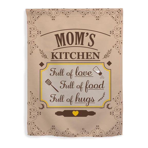 ThisWear Mom Gifts for Women Mom's Kitchen Full of Love Full of Food Full of Hugs Vertical House Flag Mom