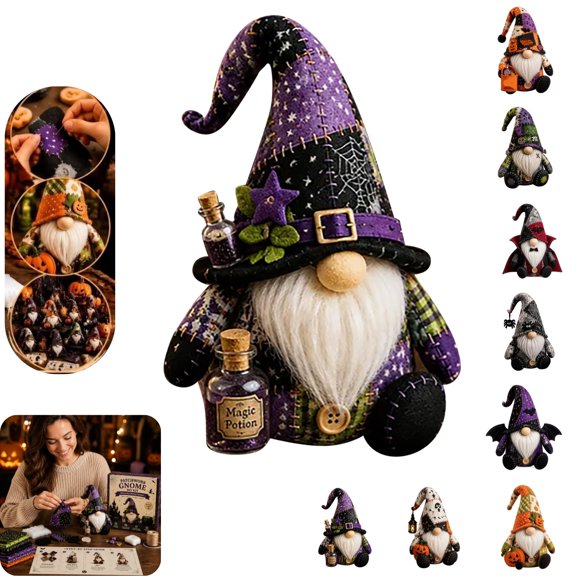 Christmas Gnomes DIY Patchwork Sewing Kit Halloween Christmas Patchwork Gnome DIY Kit DIY Christmas Patchwork Kit For Holiday Home Decor Handcraft Gift For Craft Lovers,C
