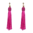 thumbnail image 2 of Pendientes de borlas largas para mujer y niña de estilo nacional, accesorio de joyería con forma de gota para oreja (rojo rosa), 2 of 3