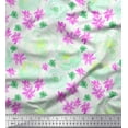 thumbnail image 1 of Soimoi Purple Japan Crepe Satin Fabric Floral Print Sewing Fabric BTY 42 Inch Wide, 1 of 1