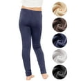 thumbnail image 3 of Stretch Is Comfort Girl's Plush Minky Fleece Lined Thermal Warm Leggings | Child Size 4-16, 3 of 7