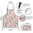 thumbnail image 3 of Pioneer Flower Floral Print Pattern Cotton Linen Apron with Pockets, Waterproof Adjustable, 33x27 Inch for Kitchen, Gardening, BBQ, Salon, 3 of 6
