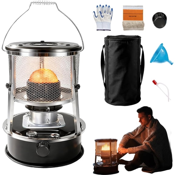 Kerosene Heaters for Indoor Use, 9,000-10,000 Btu Kerosene Heater for Large Rooms, Non-Electric, High-Efficiency Emergency Heating with Long-Lasting Safety, for Home, Garage, Rv & Camping (#01)