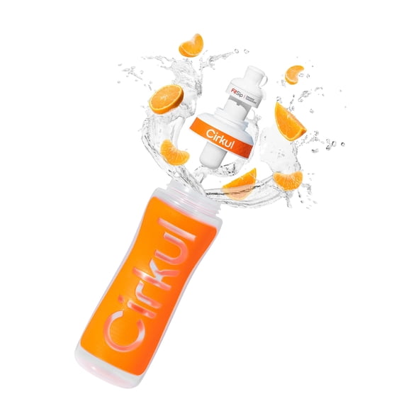 Botella Deportiva para Beber con Empuñadura Naranja Cirkul 650 ml con Tapa Deportiva