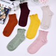 thumbnail image 5 of CoCoMangos 6 Pairs Cute Ruffle Socks for Women, Woman Color Frilly Ankle Socks, Cotton Lettuce edge Stockings for Girls Students, 5 of 7