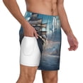 thumbnail image 2 of Balery Moonlit Sea Sailboat Mens Swim Trunks Swim Shorts for Men Quick Dry Inseam Beach Shorts with Compression Liner Pocket-XX-Large, 2 of 9