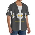 thumbnail image 4 of KLL Keep Life Simple Daisy Flower Print Men's Shirt Short Sleeve Button Down Summer Cuba Beach Shirts- Large, 4 of 7