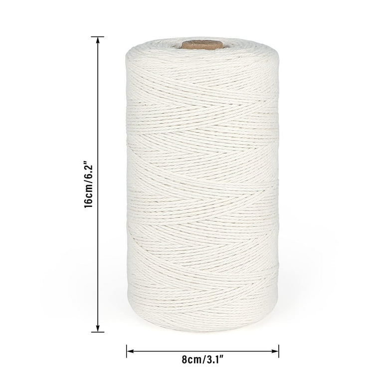 G2PLUS White Cotton String,1.5MM Cotton String,1476Feet Cotton Bakers  Twine,Gift Wrapping String,Macrame Cord for DIY Art & Crafts,Home Decor,  Gift