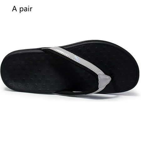 

JUST CLEARANCE Plantar Fascia Sandals Flip-flops Comfortable Breathable Non-slip Flip-flops white silver