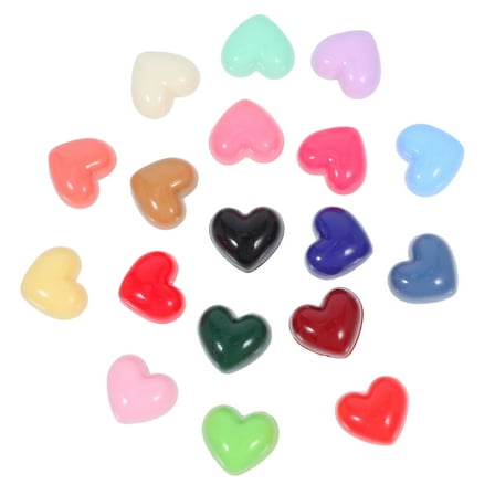 AURARMLET 100pcs Mini Heart Charms Resin Assorted Color Embellishments for Crafting DIY Projects