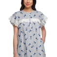 thumbnail image 5 of Moomaya WoMen's Short Sleeve Nightdress For Ladies Printed Cotton Nightwear, 5 of 6