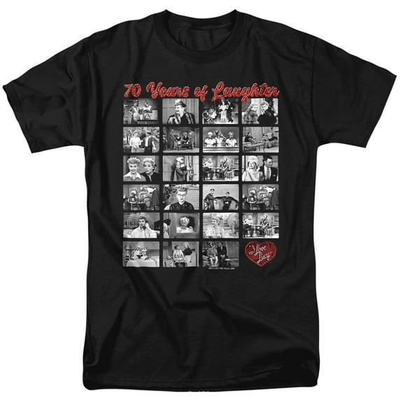 I Love Lucy Film Strip Unisex Adult T-Shirt, Black, 4X-Large