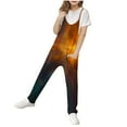 thumbnail image 2 of MKOSPLRT One Piece Jumpsuits for Girl V Neck Sleeveless Overall Harem Pants Fashion Print Spaghetti Strap Jumpers with Pocket for 5-14 Years, 2 of 6